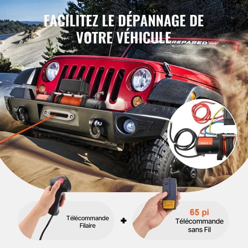 Electric Winch For Truck Synthetic Rope Wireless And Wired Control Heavy Duty For OffRoad SUV Jeep 4