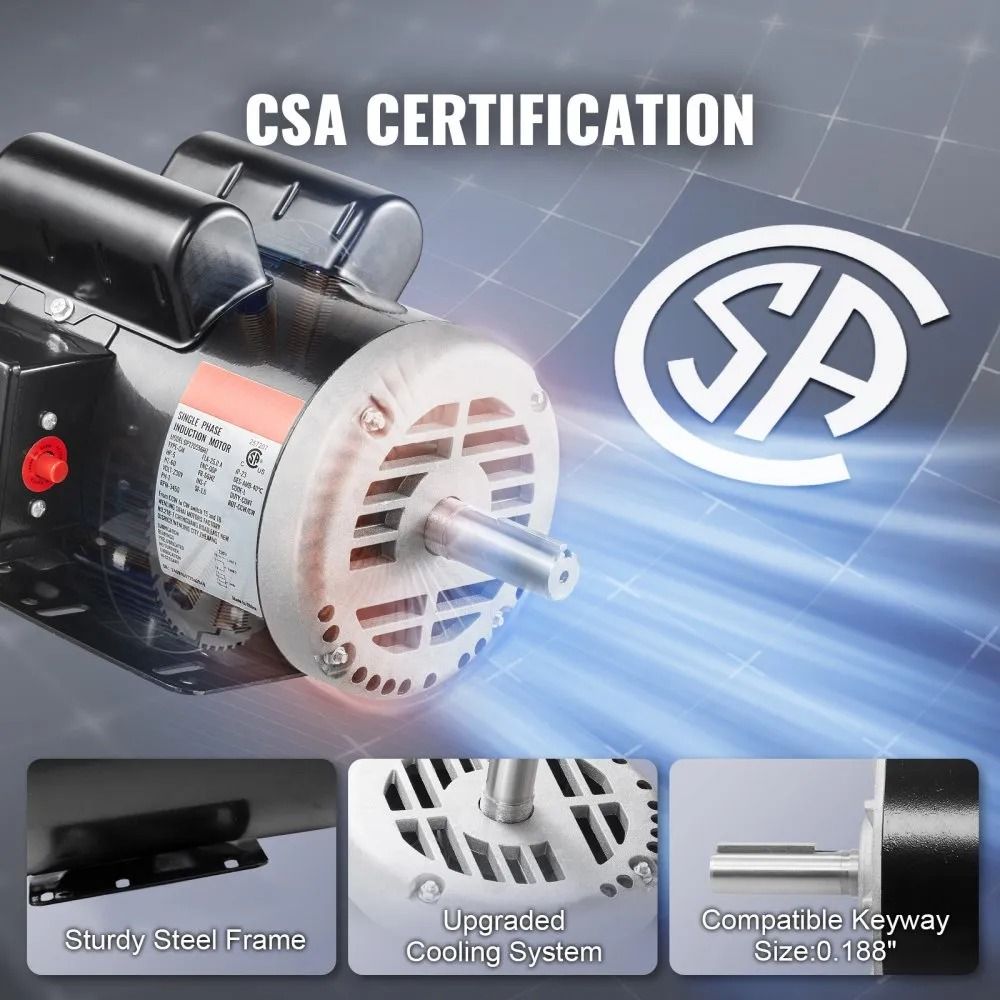 Single Phase Air Compressor Motor Amps HZ Frame CCWCW Rotation 2