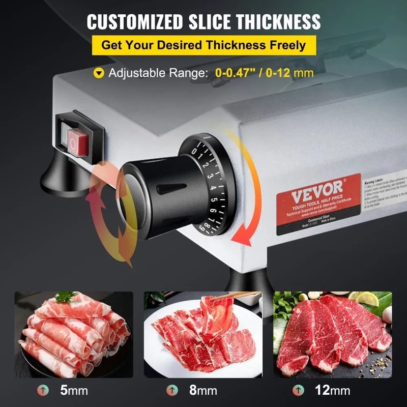 Carbon Steel Blade Electric Food Slicer Commercial Meat Slicer Electric Deli Food Slicer Thickness 4