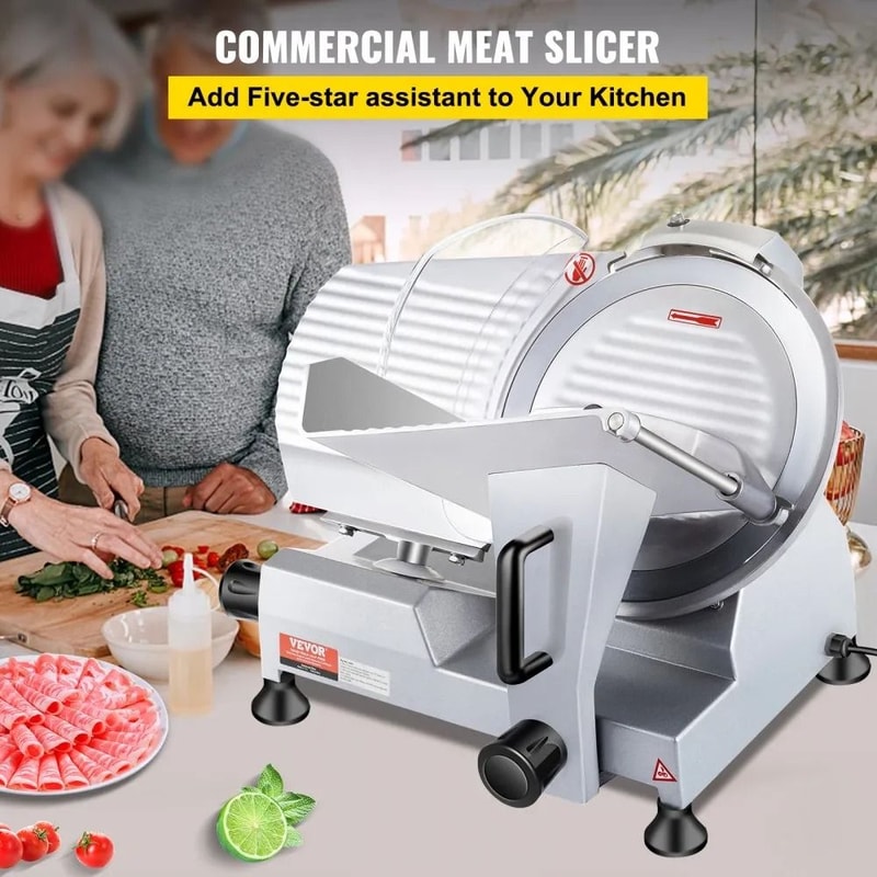Carbon Steel Blade Electric Food Slicer Commercial Meat Slicer Electric Deli Food Slicer Thickness 2