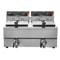 Dual Tank Commercial Electric Deep Fryer Oil Fryer With Basket Stainless Steel Countertop Fryer Ti 10