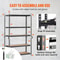Heavy Duty Garage Shelves Storage Shelving Unit Tier Adjustable Metal Organizer Utility Rack High L 5
