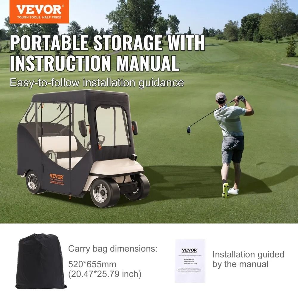 Universal Golf Cart Enclosure HeavyDuty Polyester Cover For Seater Club Car Sunproof And WeatherRes 3