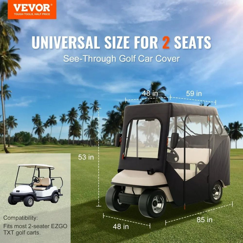 Universal Golf Cart Enclosure HeavyDuty Polyester Cover For Seater Club Car Sunproof And WeatherRes 5