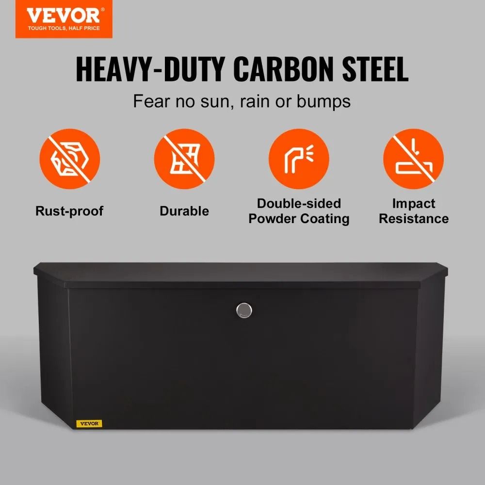 Trailer Tongue Tool Box Carbon Steel Heavy Duty Storage Chest RV Utility Trailer Box With Lock And 2