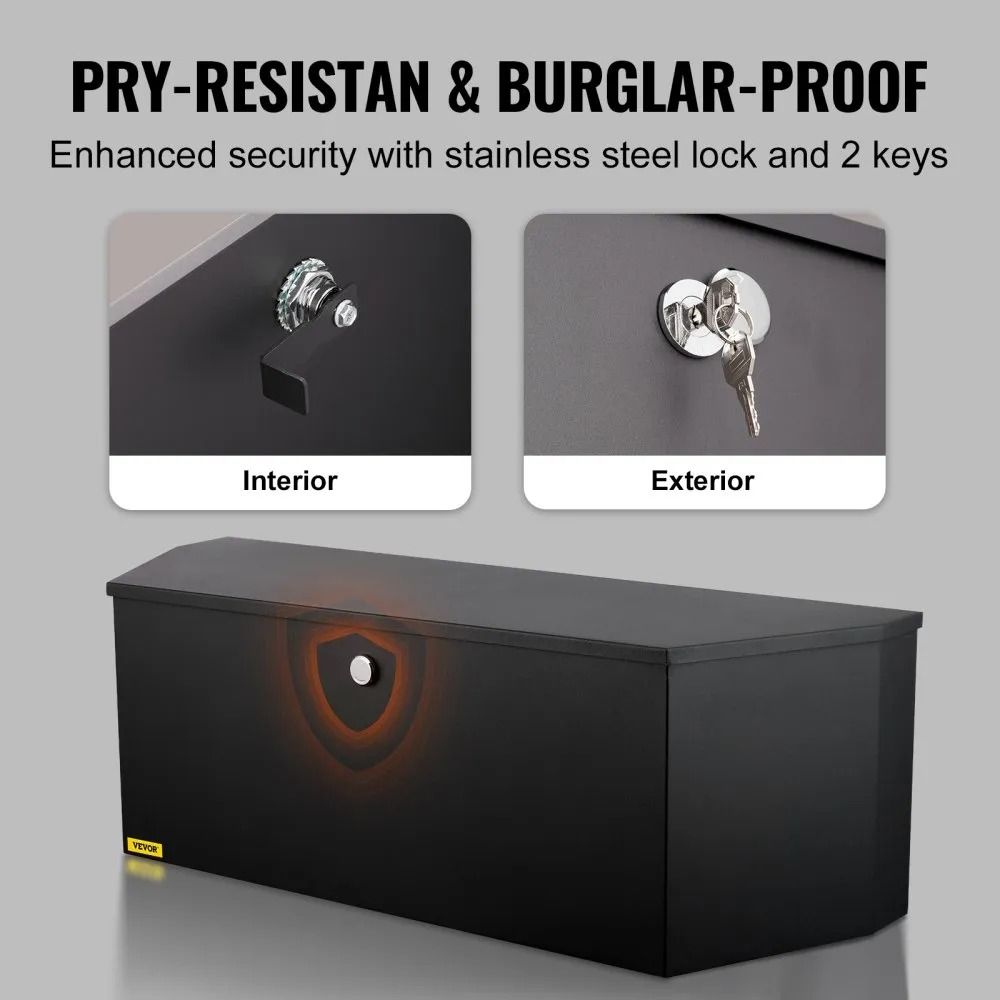 Trailer Tongue Tool Box Carbon Steel Heavy Duty Storage Chest RV Utility Trailer Box With Lock And 4