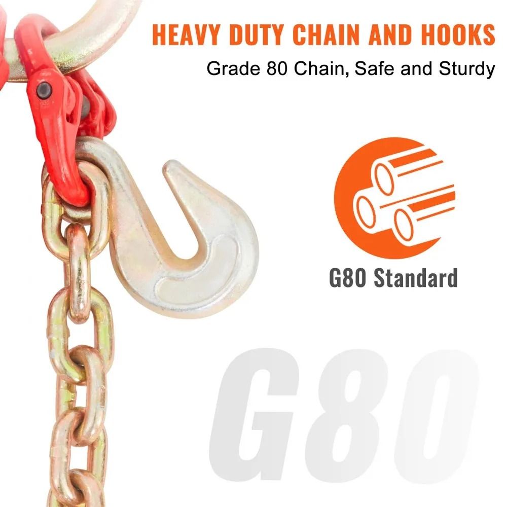 DOT Certified V Chain Bridle High Lbs Working Load Limit Tow Chain Galvanized Coating Manganese Ste