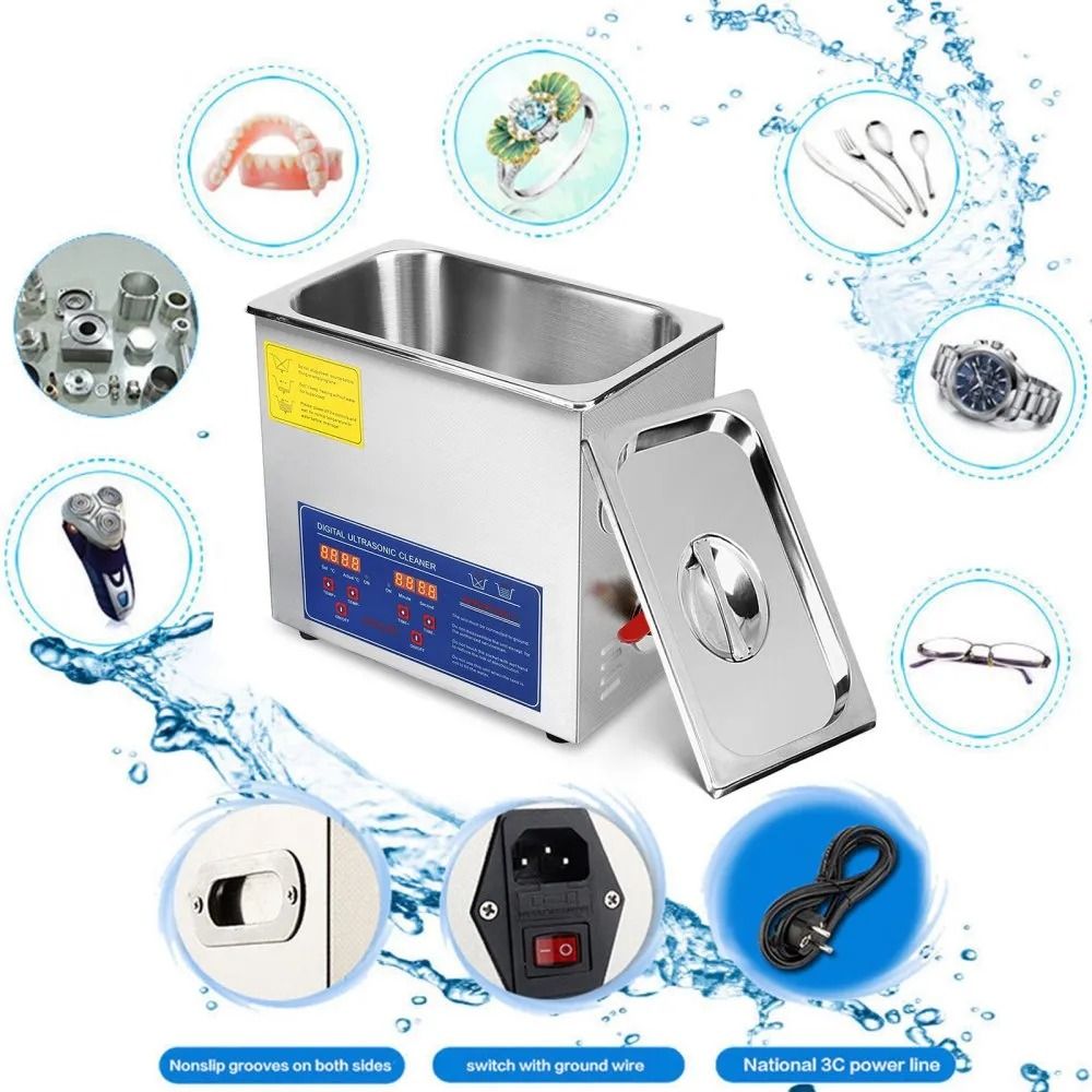 Professional Ultrasonic Cleaner Digital Timer And Heater Industrial Metal Parts Jewelry And Tool Cl 5