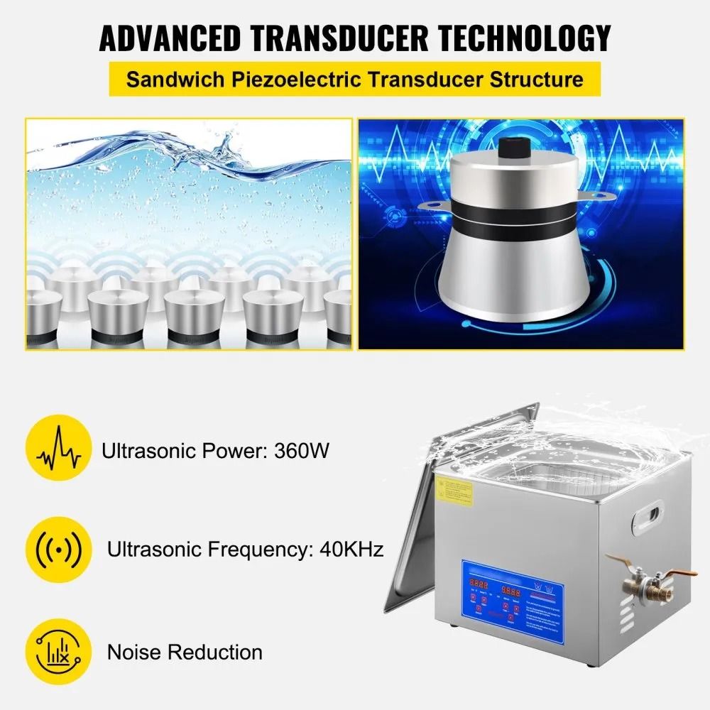Professional Ultrasonic Cleaner Digital Timer And Heater Industrial Metal Parts Jewelry And Tool Cl 1