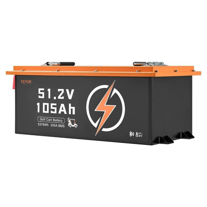 Golf Cart Battery With BMS LiFePO4 Battery Fast Charger Touch Monitor And App Control Plus Cycle 7