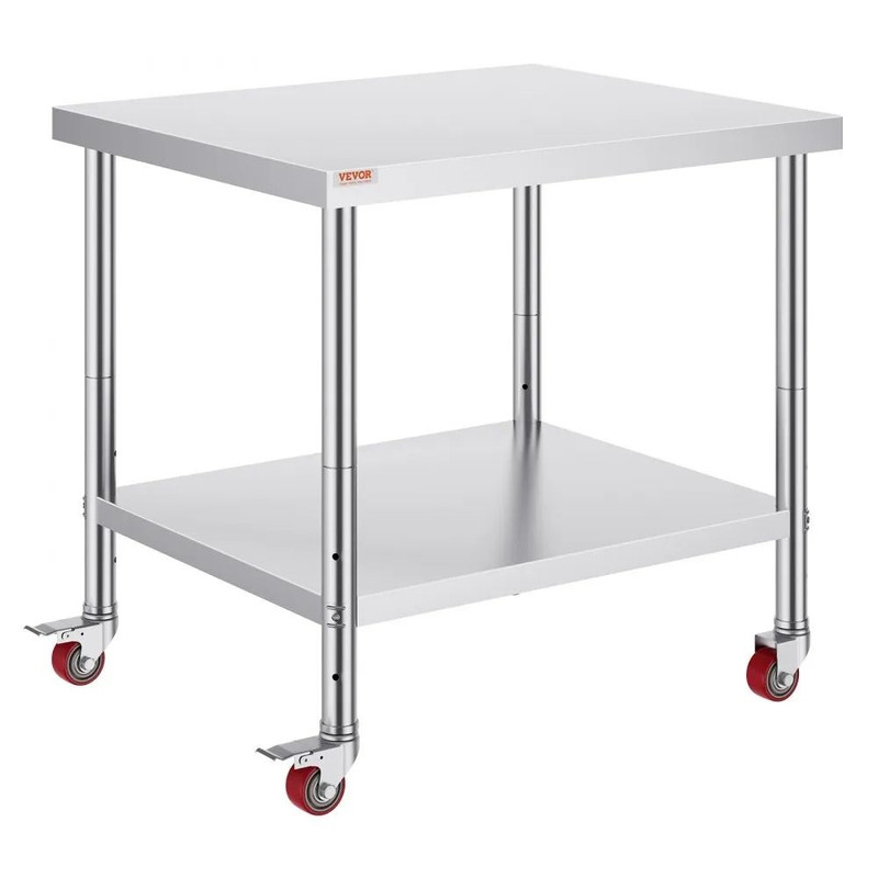 Heavy Duty Stainless Steel Work Table High LBS Load Commercial Prep Table Adjustable Shelf Levels R 10