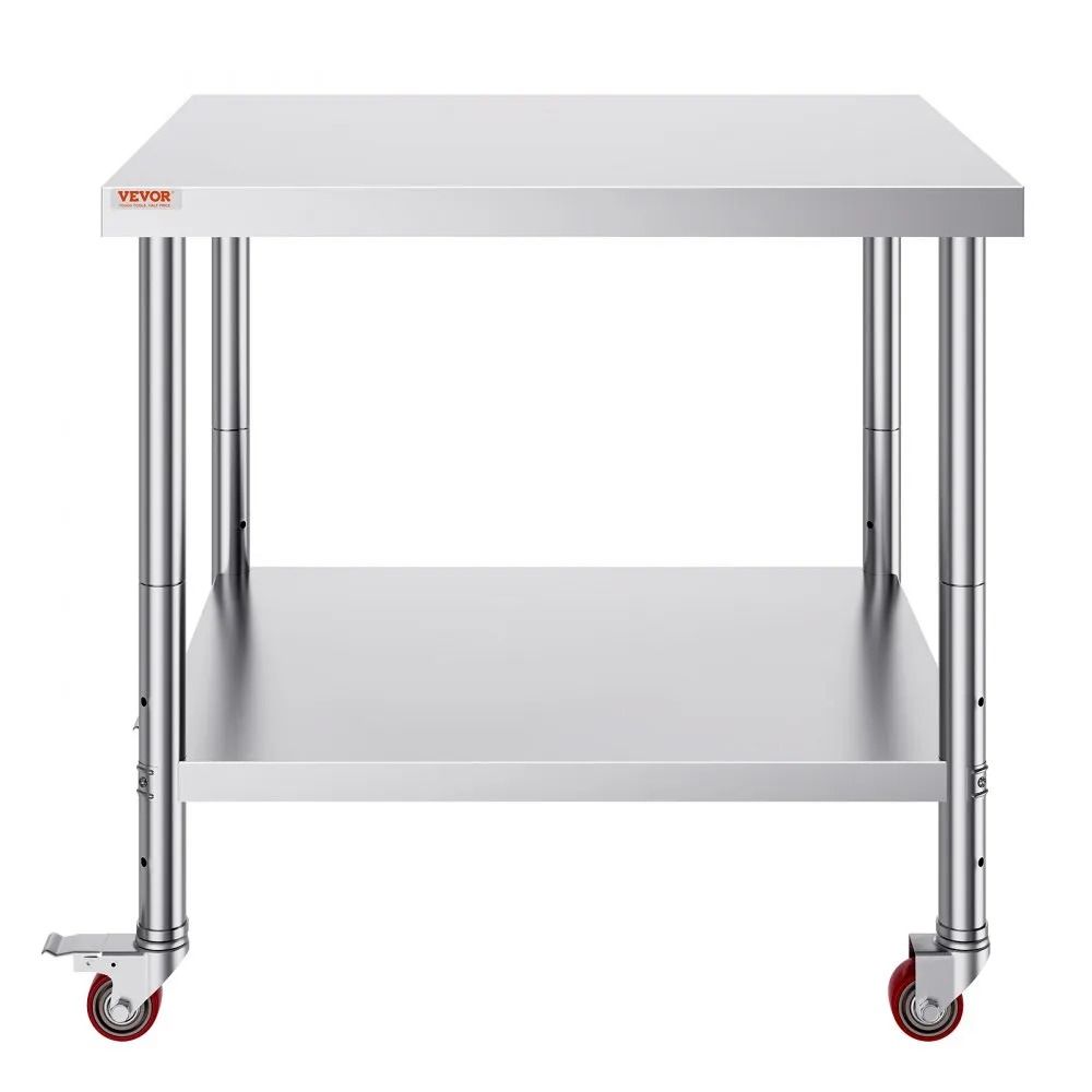 Heavy Duty Stainless Steel Work Table High LBS Load Commercial Prep Table Adjustable Shelf Levels R 9