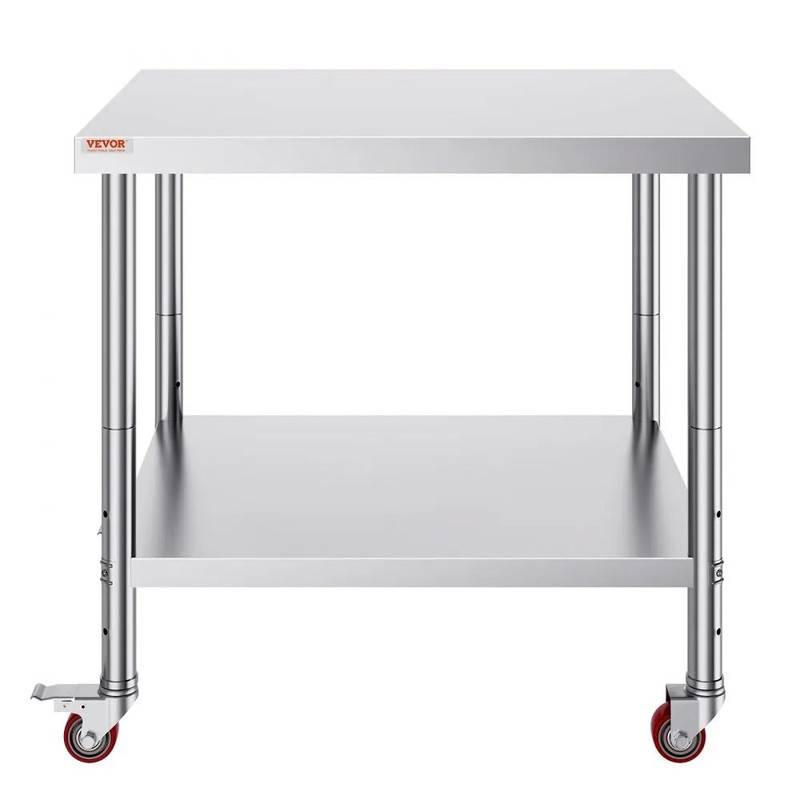 Heavy Duty Stainless Steel Work Table High LBS Load Commercial Prep Table Adjustable Shelf Levels R 9