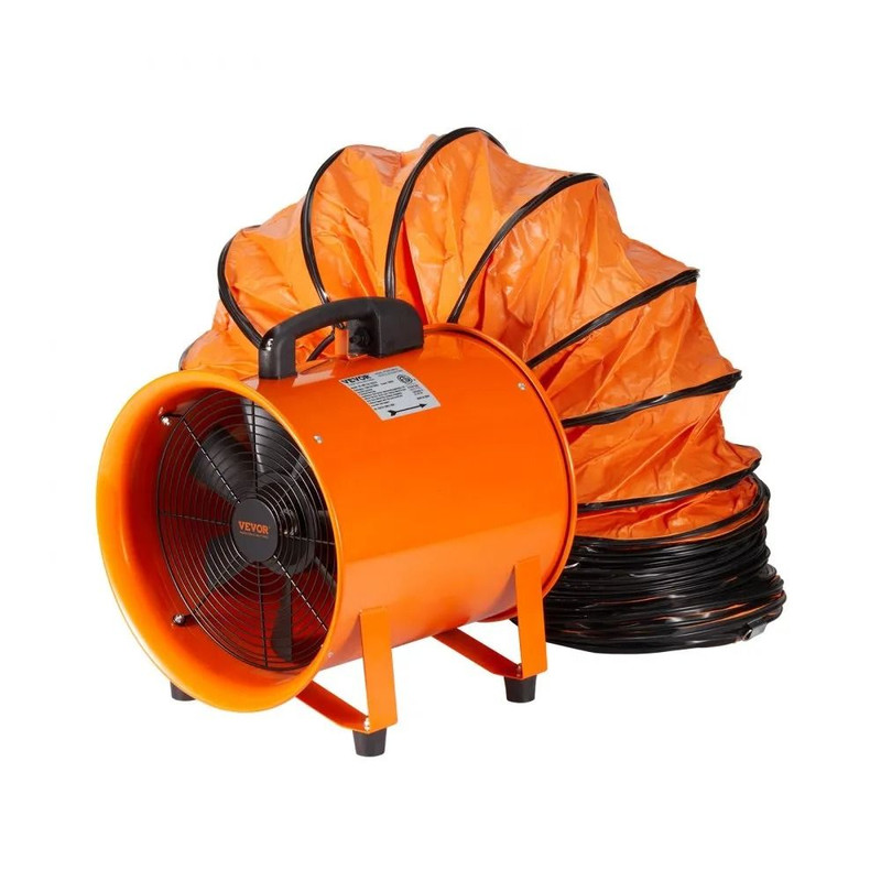Heavy Duty Cylinder Fan With Duct Hose Portable Ventilator Strong Shop Exhaust Blower Industrial Ut 0