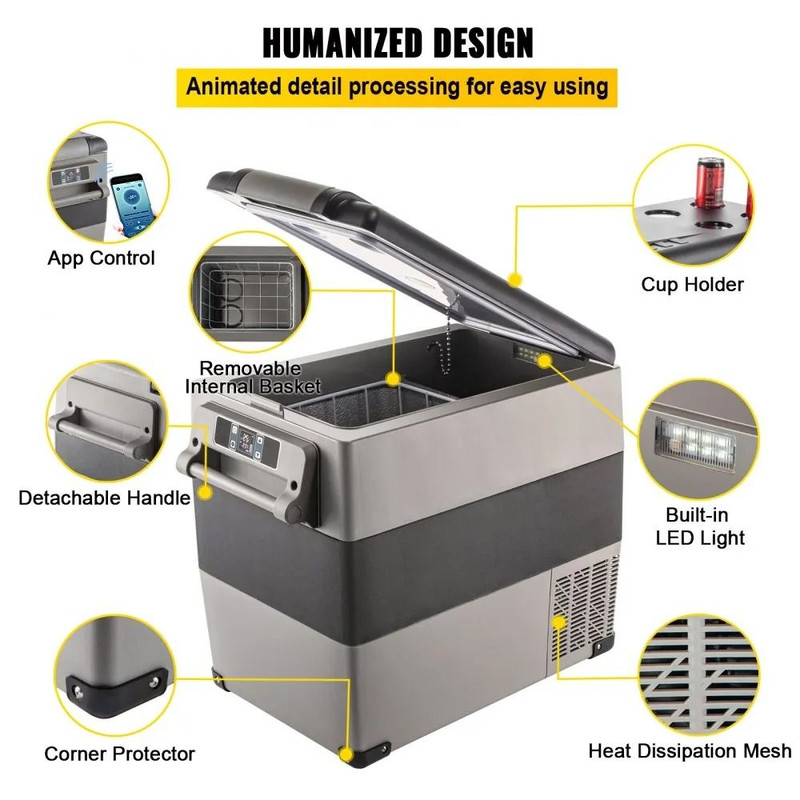 Dual Zone Portable Freezer Car Refrigerator Freezer Fridge Cooler With DC And AC Cooler 5