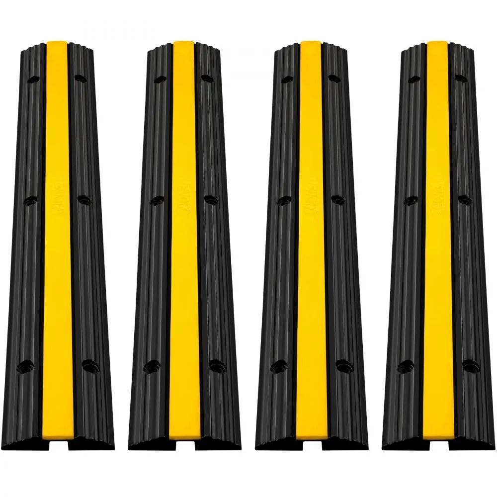 Heavy Duty Cable Protector Ramps Channel Rubber Cord Cover Speed Bump Driveway Hose Cable Ramp Prot 0