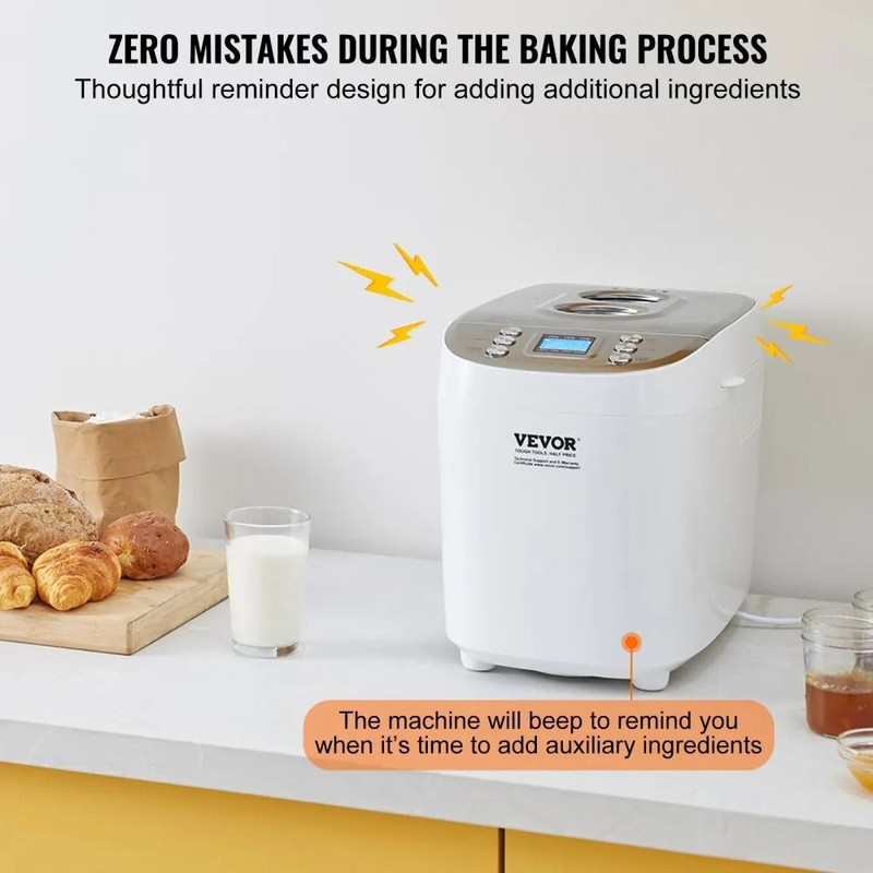 Bread Maker Dough Machine Digital Programmable Whole Wheat Bread Making Nonstick Ceramic Pan Automa 1