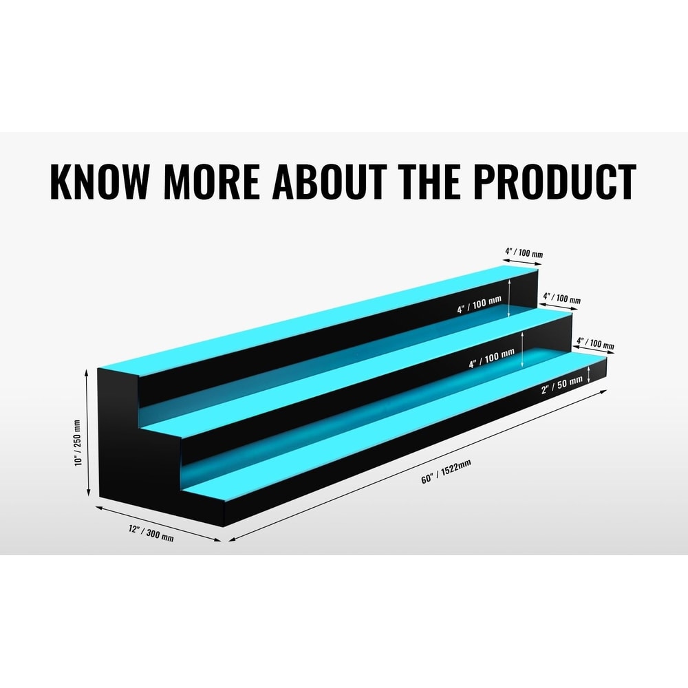 LED Liquor Bottle Display Shelf With App Control Acrylic Bar Stand 7