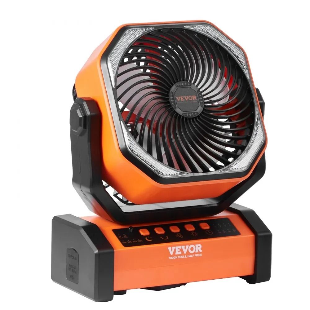 Rechargeable Portable Fan With LED Lantern Battery Powered Camping Fan 9