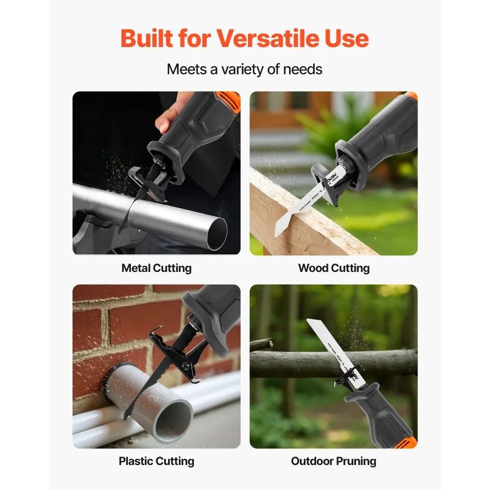 Corded Reciprocating Saw With Variable Speed And Blade Kit For Wood Metal Cutting 5