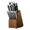 Kitchen Knife Set With Block Sharpener German Stainless Steel Knife Set For Precision Cutting 10