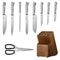 Kitchen Knife Set With Block Sharpener German Stainless Steel Knife Set For Precision Cutting 11
