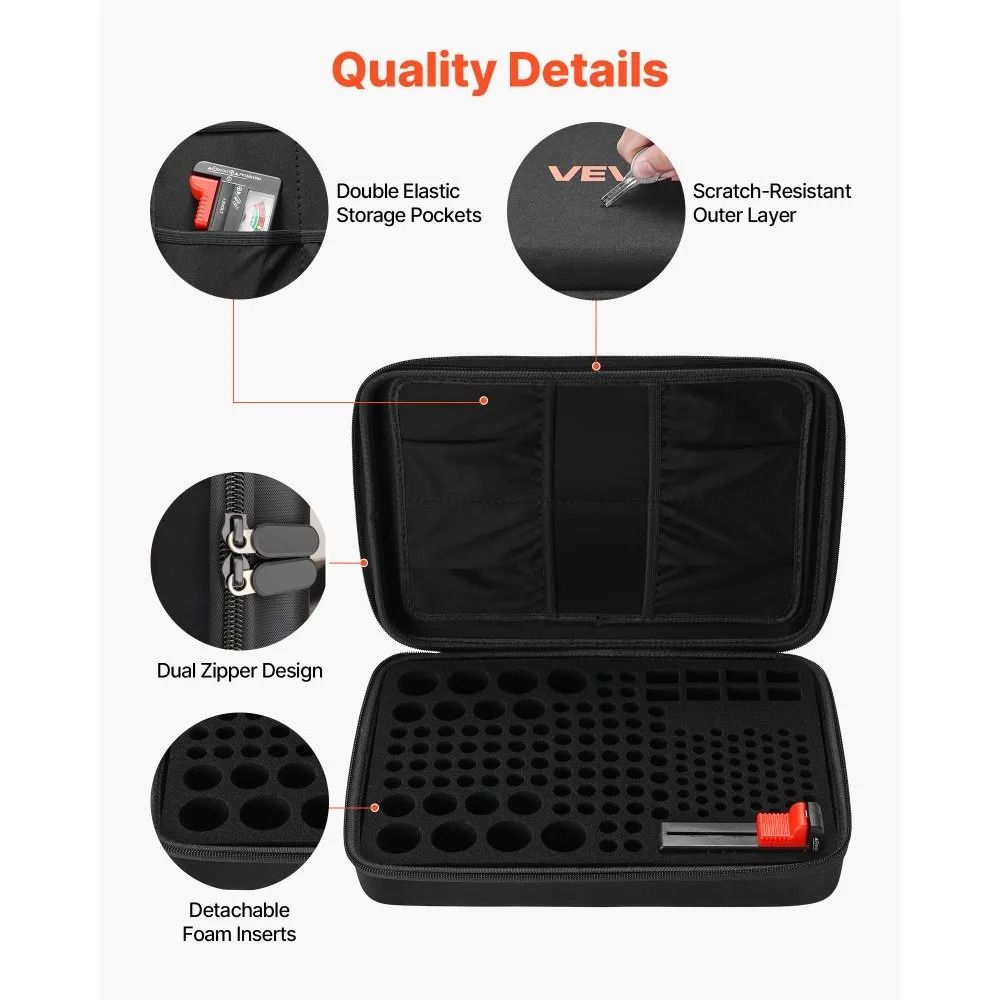 Heavy Duty Battery Organizer Storage Case With Tester Holds Batteries Waterproof Zipper Box 5