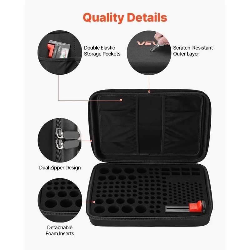 Heavy Duty Battery Organizer Storage Case With Tester Holds Batteries Waterproof Zipper Box 5