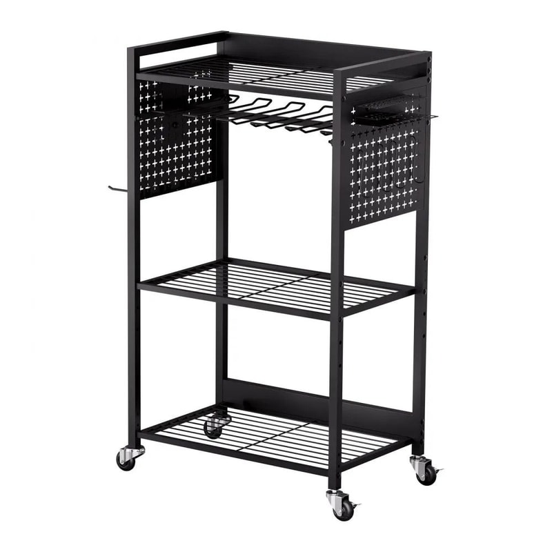 Heavy Duty Tool Organizer Cart With Wheels Drill Holder For Garage Storage 8