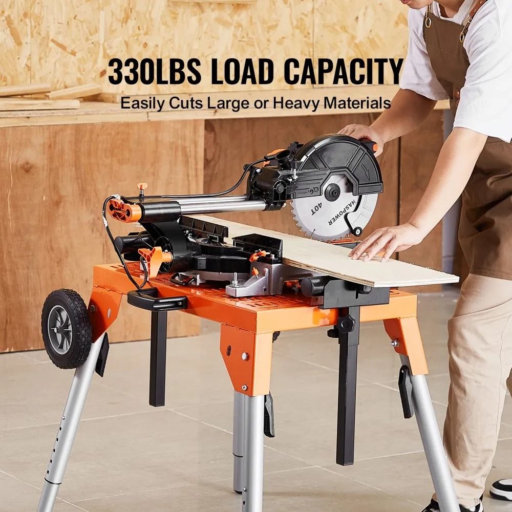 Miter Saw Stand With Wheels Tabletop High Lb Heavy Duty Folding Rolling Workstation 1