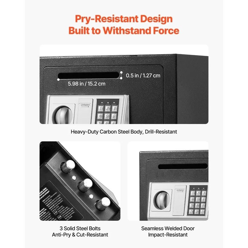 Heavy Duty Drop Slot Safe With Digital Keypad And Cash Depository Front Slot 4