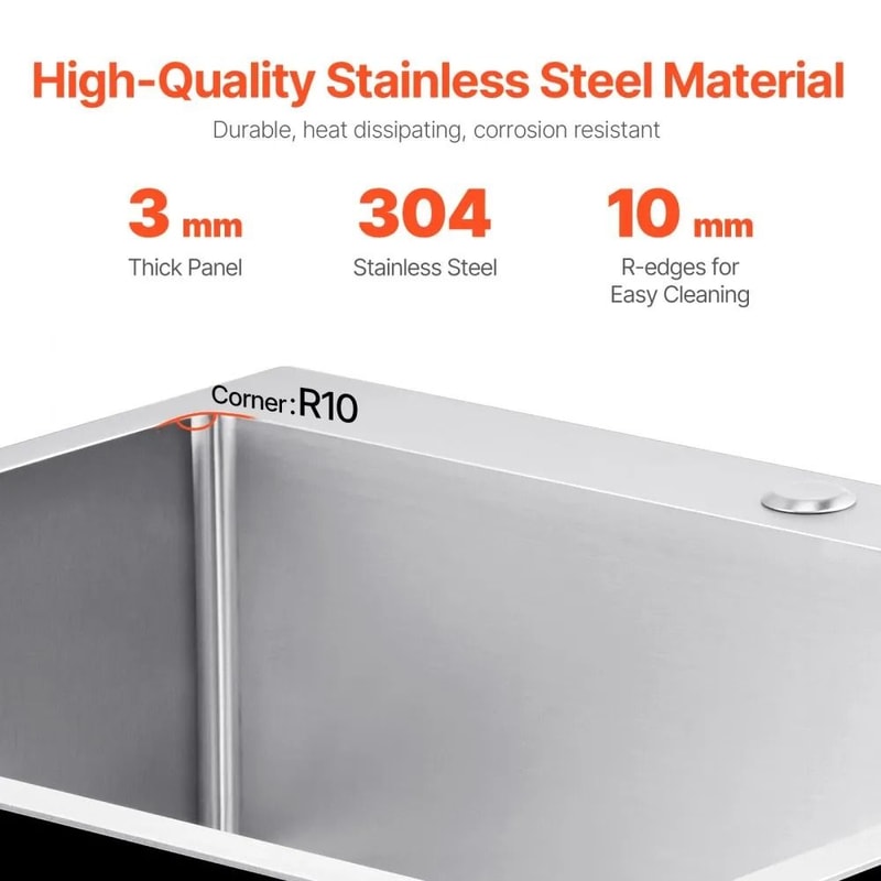 Kitchen Sink Workstation Stainless Steel DropIn Farmhouse Sink With Accessories 3