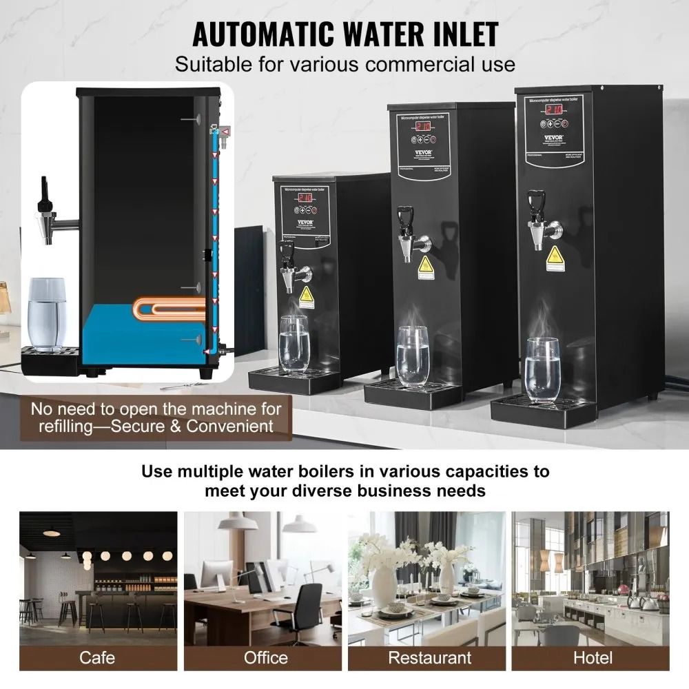 Commercial Water Boiler With Auto Refill Fast Heating Hot Water Dispenser 5
