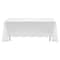 White Rectangle Tablecloth Set Wrinkle Resistant Polyester Covers 10