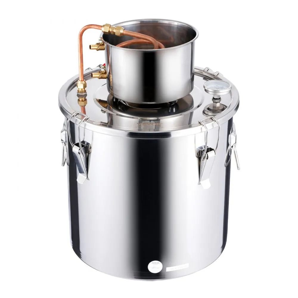 Alcohol Still With Copper Coil Home Distiller Kit For Whiskey Wine Brandy 4