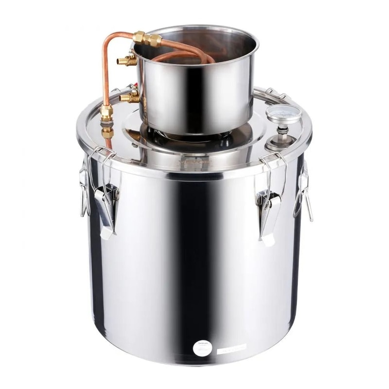 Alcohol Still With Copper Coil Home Distiller Kit For Whiskey Wine Brandy 4