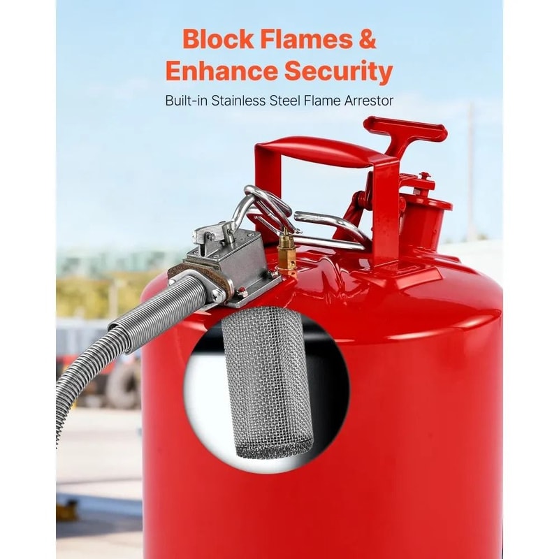 5Gallon Safety Gas Can With Flame Arrester Flexible Spout 1