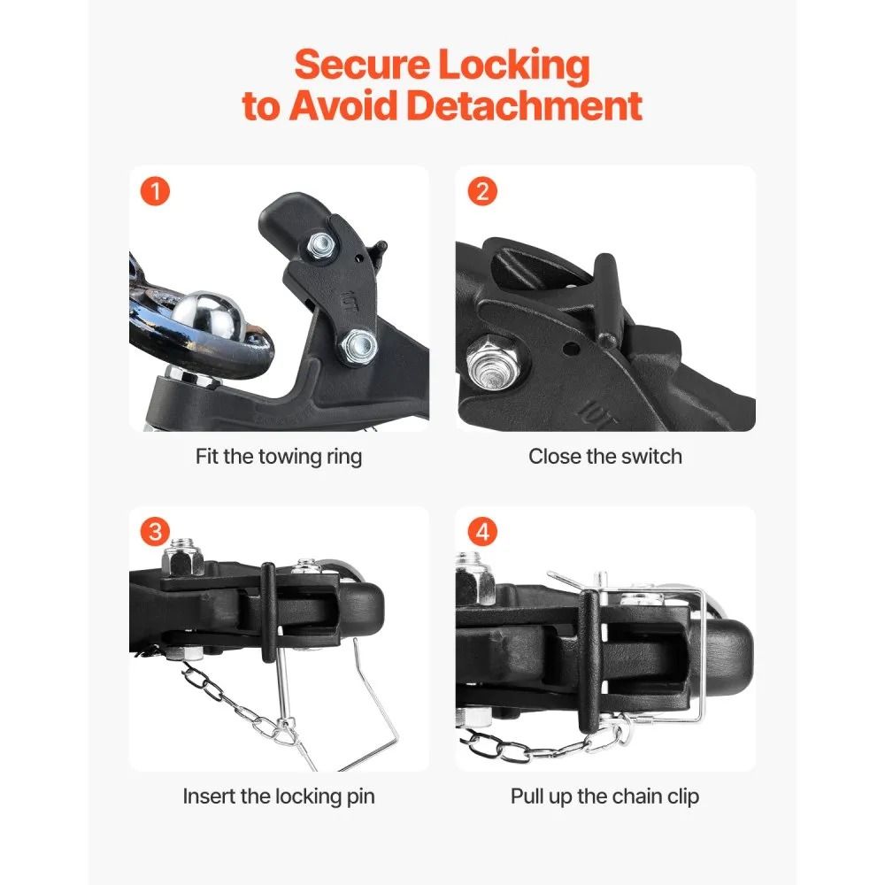 Heavy Duty Pintle Hook Hitch 20000 Lbs With 2516 Inch Ball For Trucks Trailers And Equipment 4