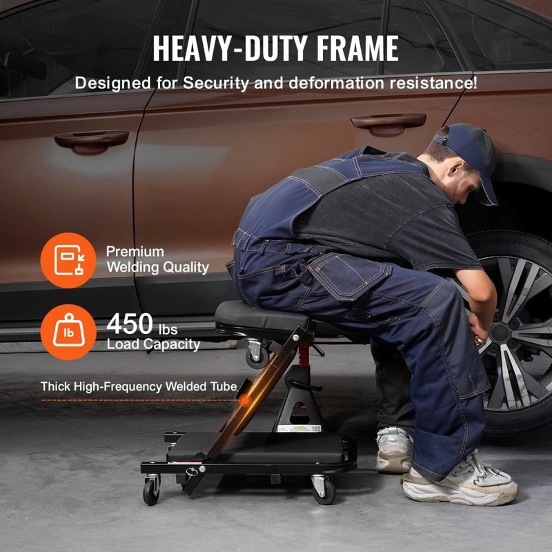 Premium Foldable Z Garage Creeper Seat Heavy Duty Mechanic Creeper Stool 2