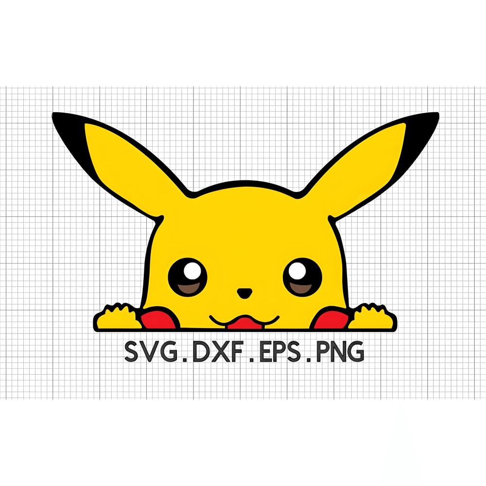 Pokemon Svg Pikachu Svg Pikachu Vector Pikachu Layered Cricut Files Dxf Png Eps Pikachu Car Decal S 0