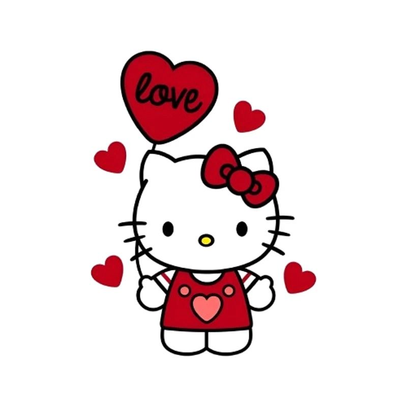 Hello Kitty Love Hello Kitty SvgPNGCricut Silhouette Cut File 0