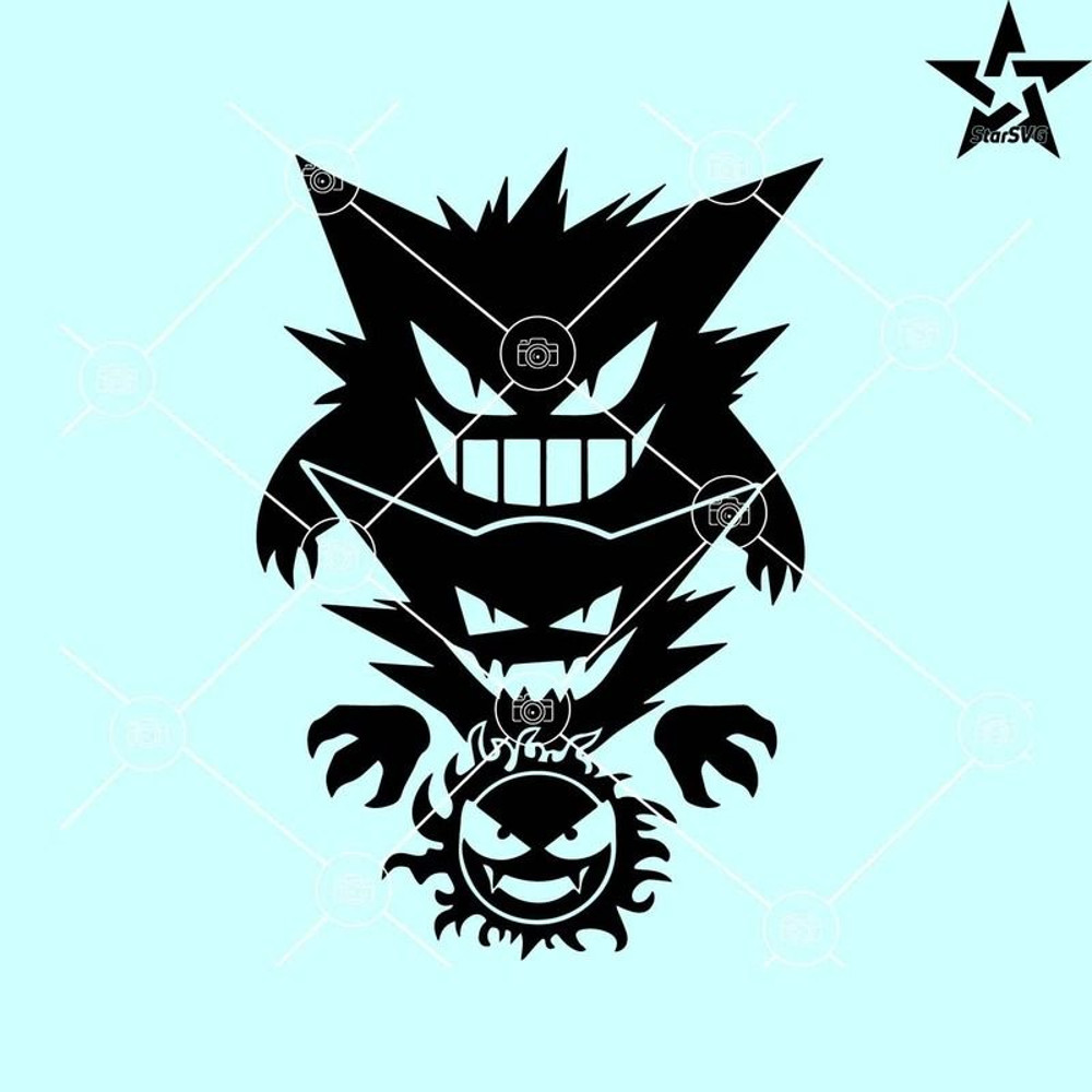 Pokemon Ghostly Trio SVG Gastly Evolution SVG Gengar SVG 0