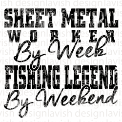 trade worker fishing design – sheet metal worker & fisherman graphic instant download file