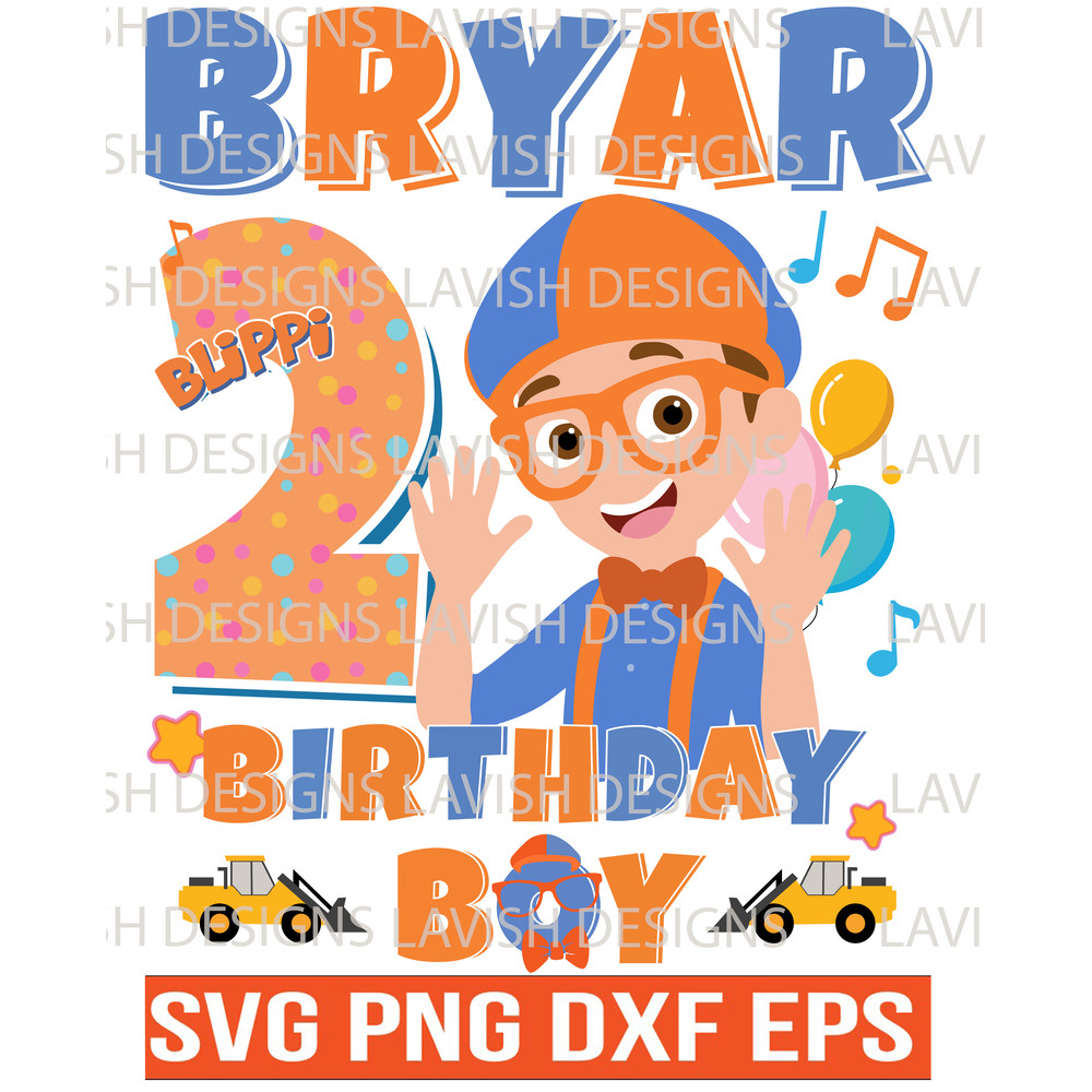 Personalized Blippi Theme Birthday Blippi Svg Blippi Birthday Svg Custom Digital Download File 0