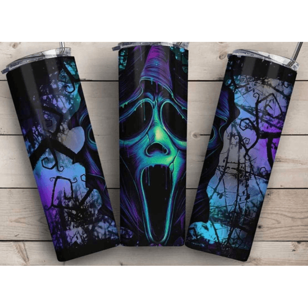 Ghost Face Tumbler 20 Oz Straight And Tapered Tumbler Design Sublimation Image Tumbler Wrap Sublima 0