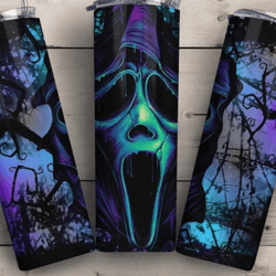 ghost face tumbler, 20 oz straight and tapered tumbler design, sublimation image, tumbler wrap sublimation