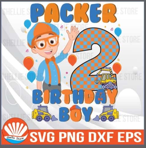 Pack of 2 Personalized Blippi Theme Birthday Boy Svg, Blippi Svg, Blippi Birthday Svg, Custom Digital Download File