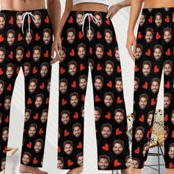 custom pajama pants photo print long pajama pants for women/mens gift for family