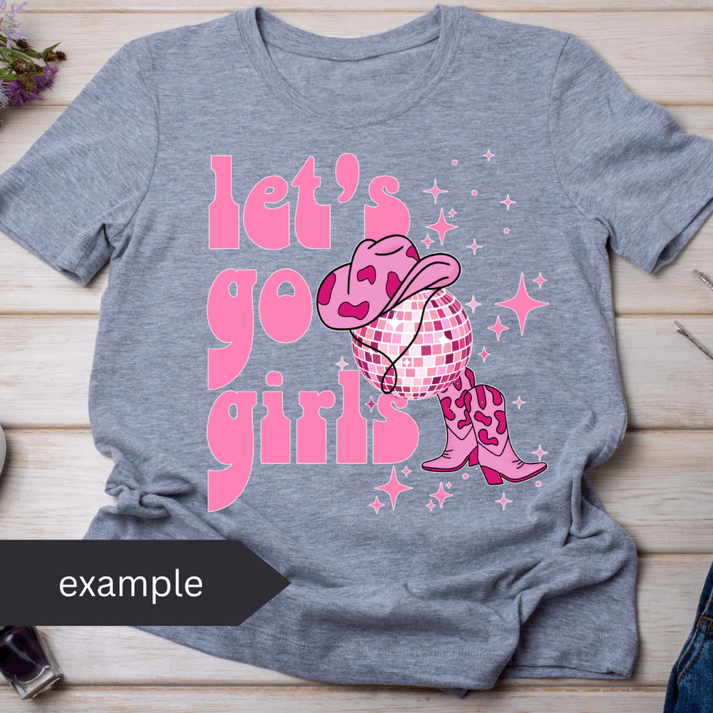 Lets Go Girls Cowgirl Disco Bachelorette Party PNG Download 1