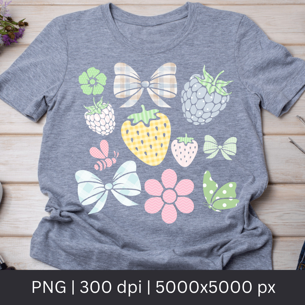 Rustic Pastel Fruits Coquette Png 0